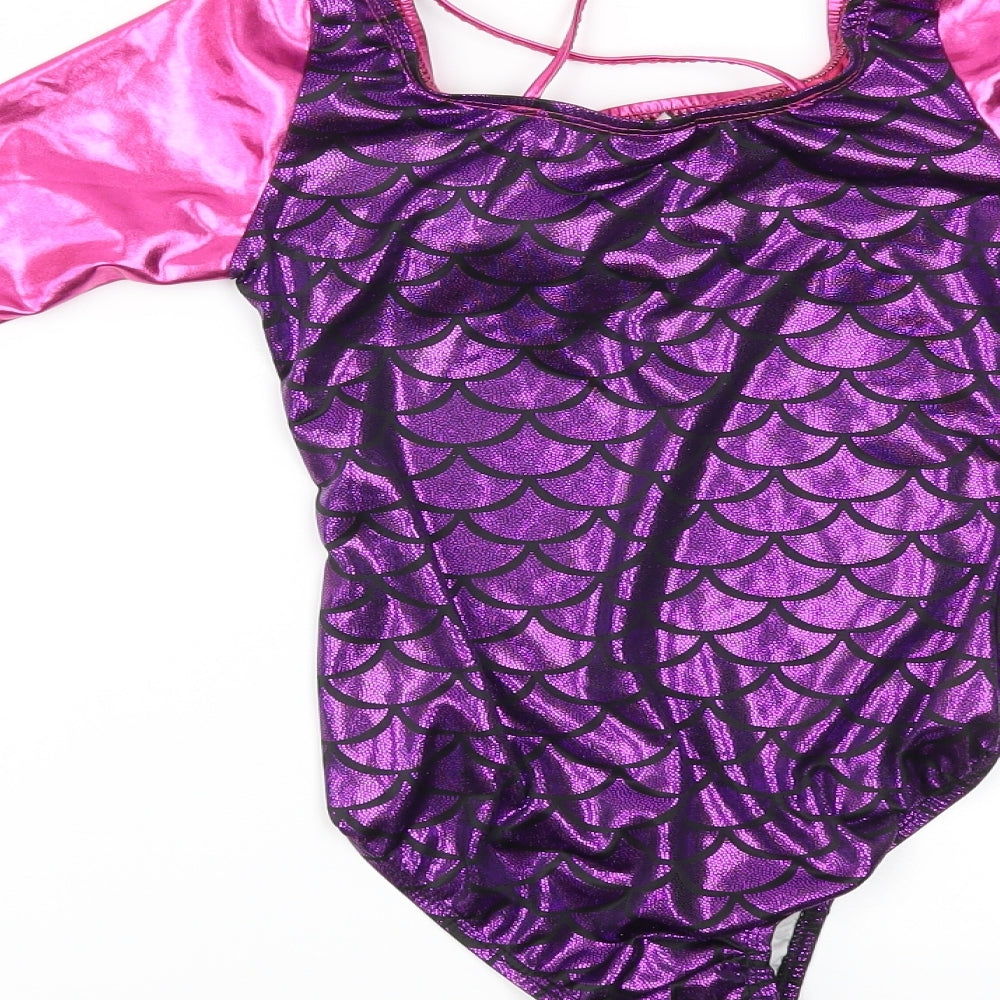 Vogue Fashion Girls Pink Animal Print  Bodysuit One-Piece Size 8 Years
