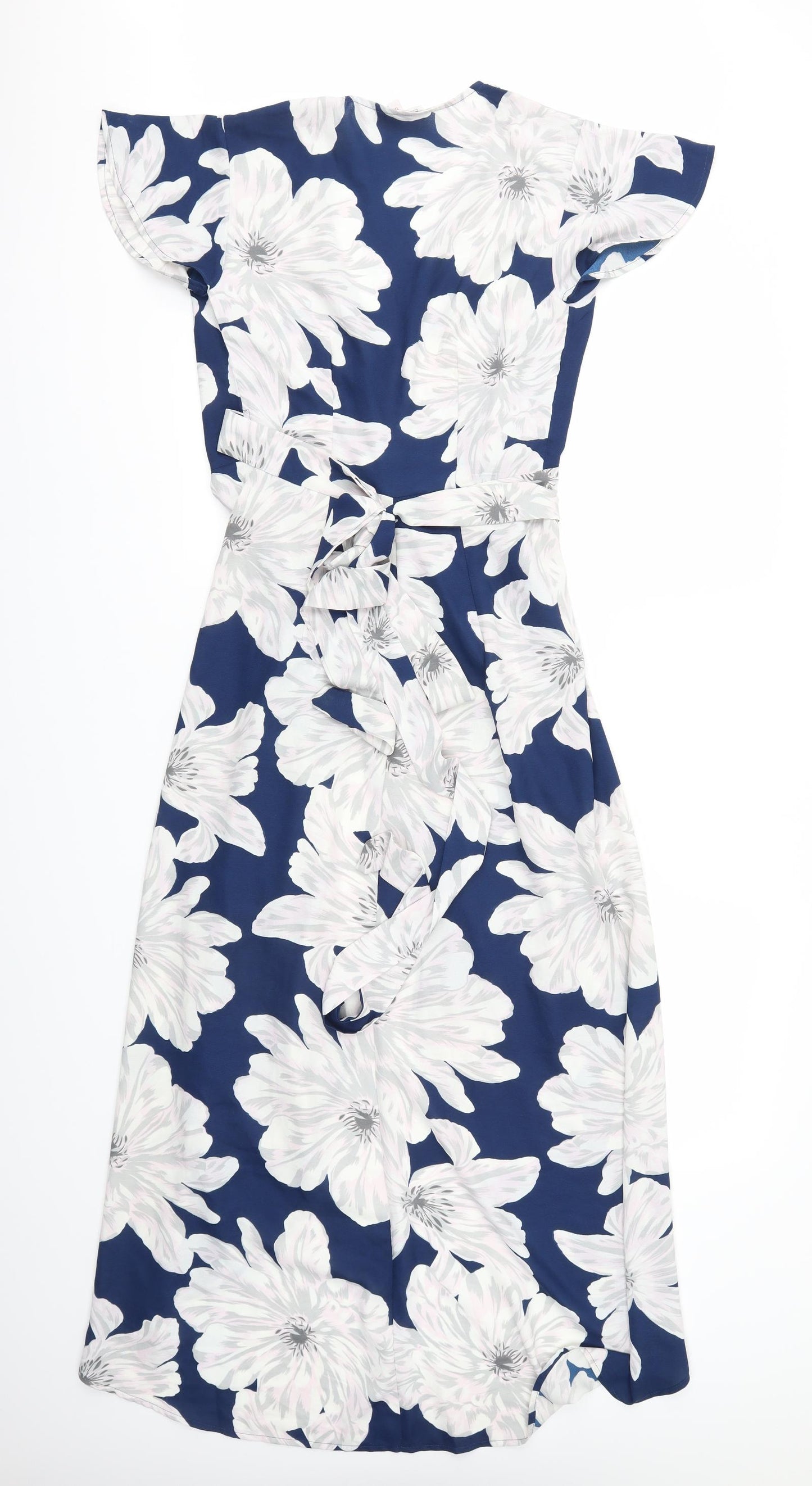 Dancing Leopard Womens Blue Floral  Wrap Dress  Size 6
