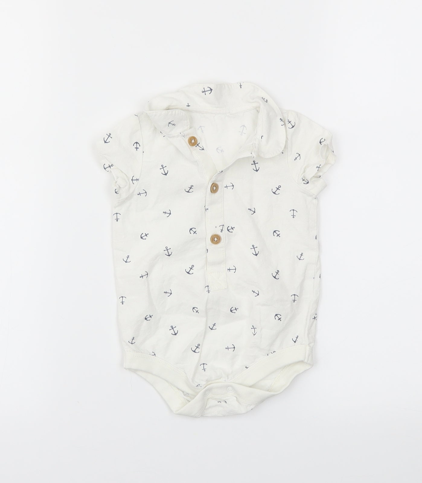 TU Boys White   Babygrow One-Piece Size 3-6 Months