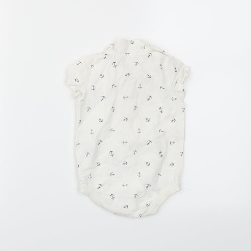 TU Boys White   Babygrow One-Piece Size 3-6 Months