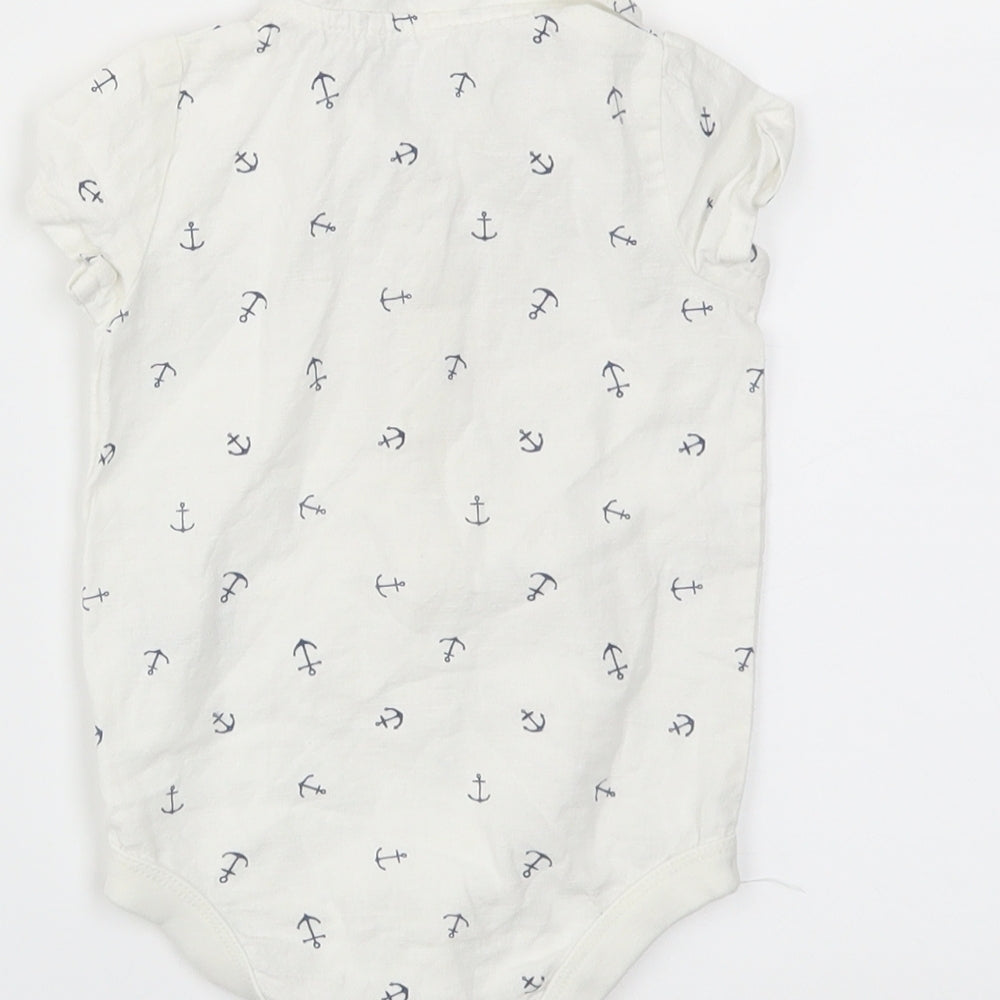 TU Boys White   Babygrow One-Piece Size 3-6 Months