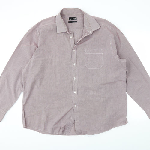 Thomas Nash Mens Red Gingham   Dress Shirt Size 18