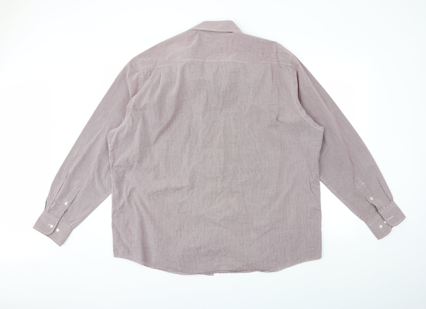 Thomas Nash Mens Red Gingham   Dress Shirt Size 18