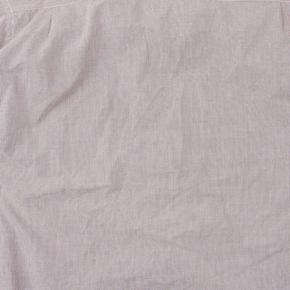 Thomas Nash Mens Red Gingham   Dress Shirt Size 18