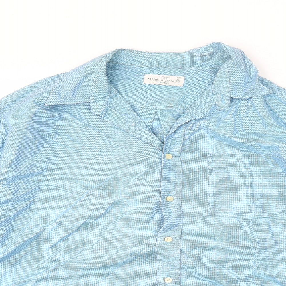 M&S Mens Blue    Button-Up Size XL