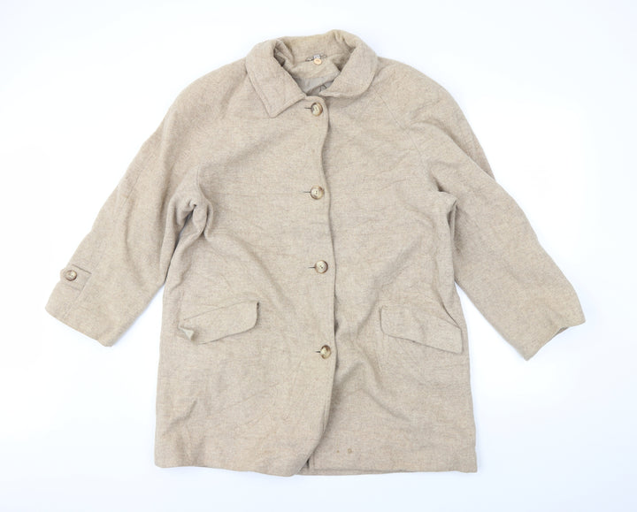 Bonmarché Womens Beige Overcoat Coat Size 14