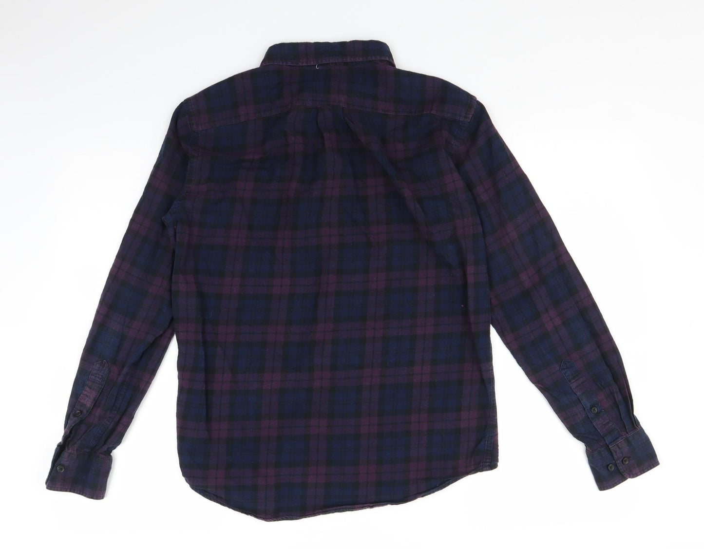 Uniqlo Mens Purple Plaid   Button-Up Size XS
