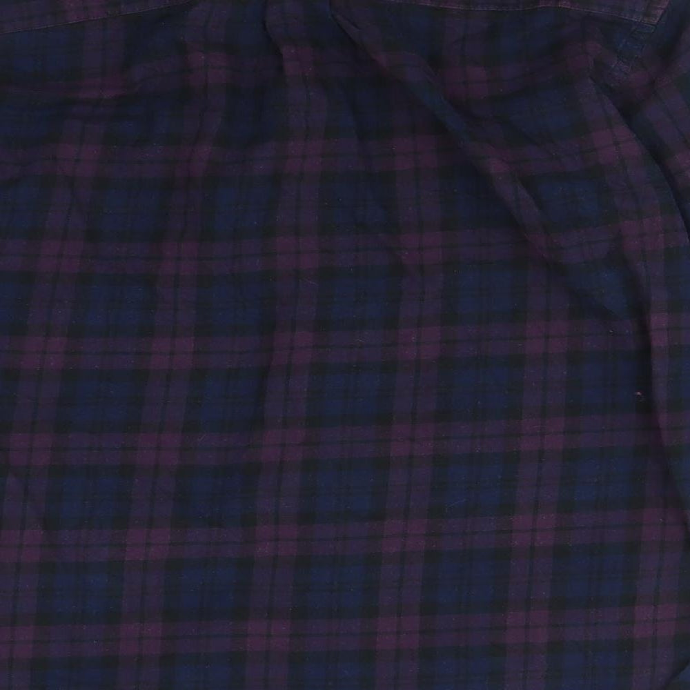 Uniqlo Mens Purple Plaid   Button-Up Size XS