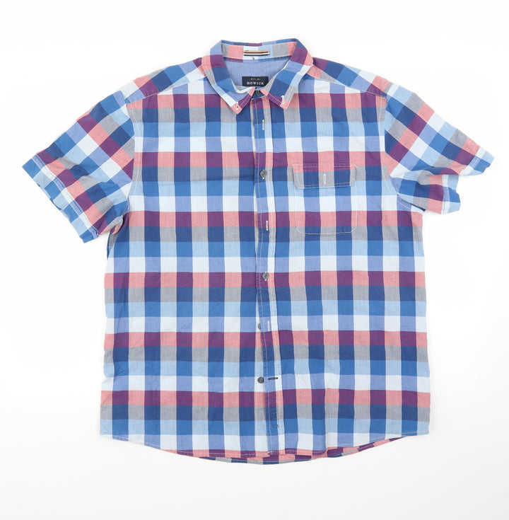 Howick Tailored Womens Blue Check Basic Button-Up Size L