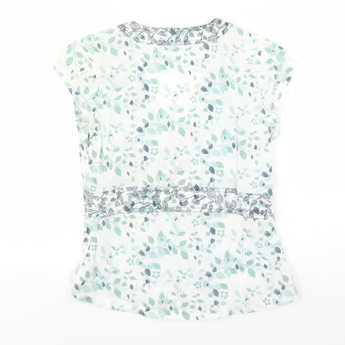 White Stuff Womens White Floral  Tunic T-Shirt Size 10