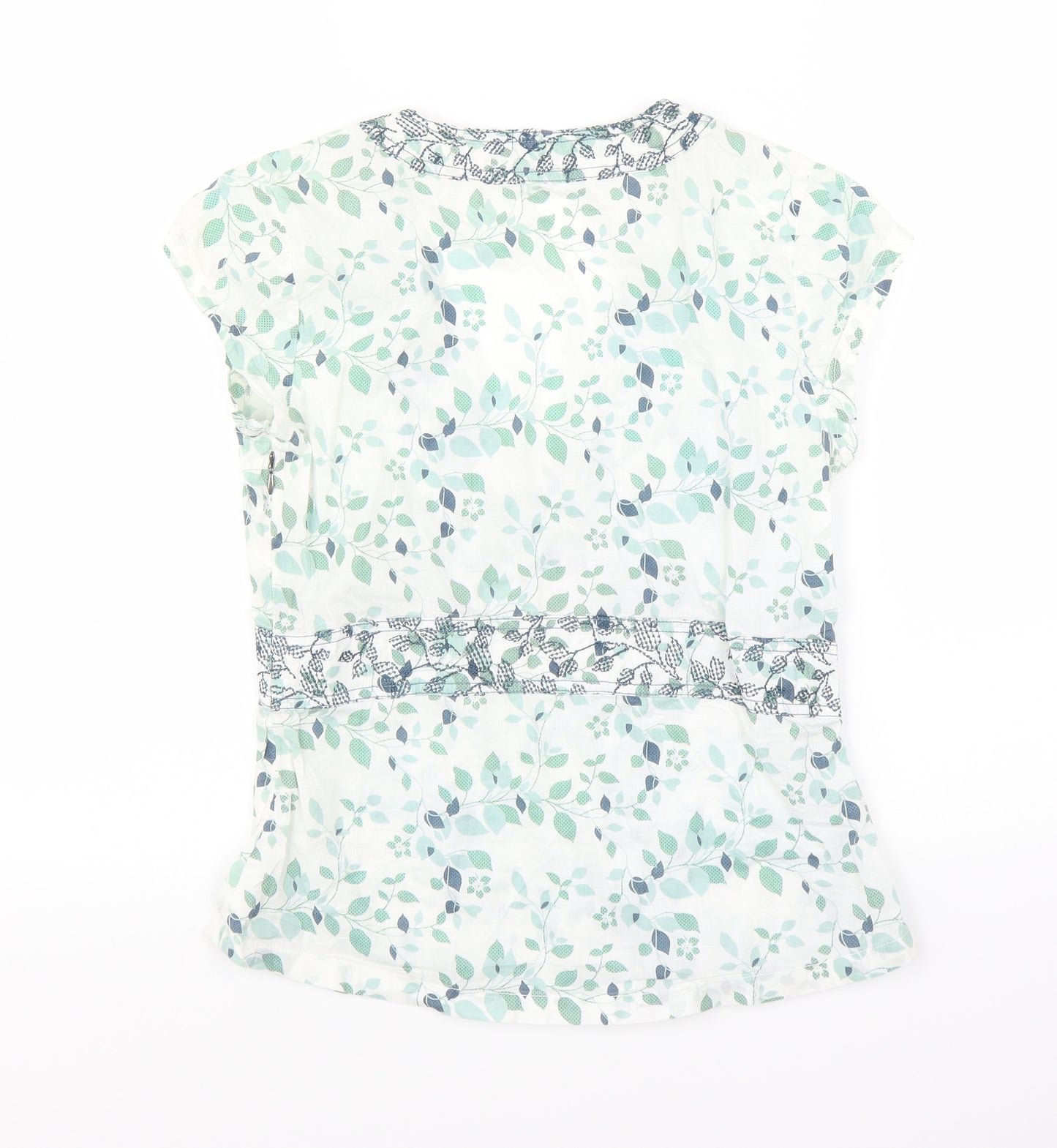 White Stuff Womens White Floral  Tunic T-Shirt Size 10