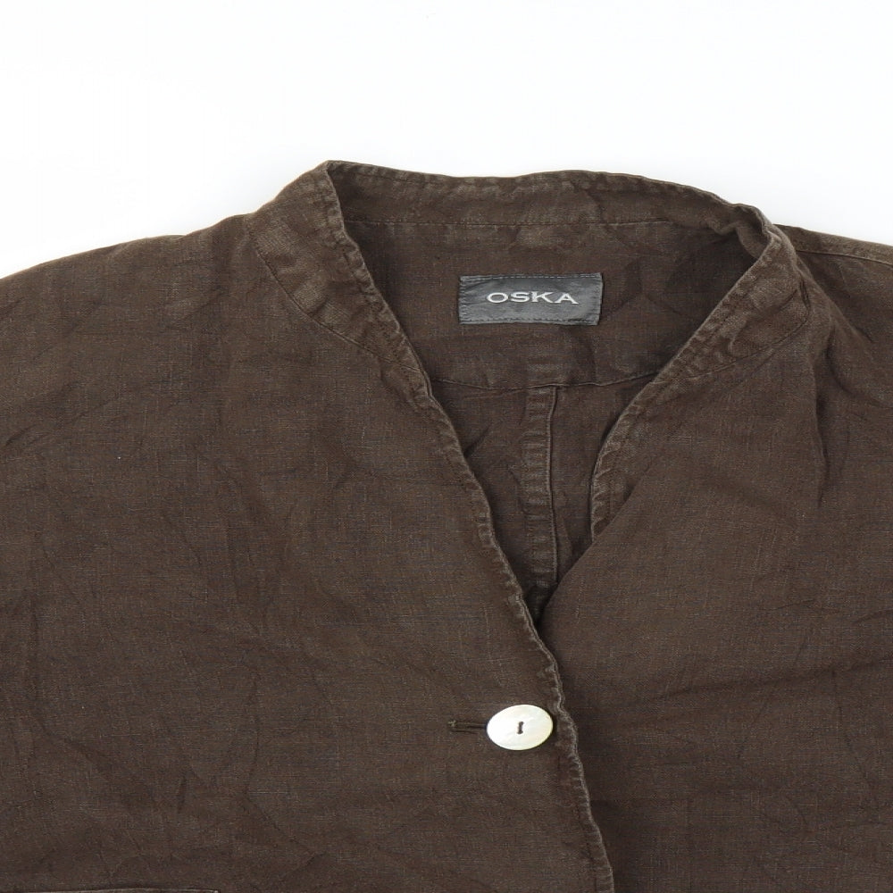 Oshka Womens Brown   Jacket Blazer Size M
