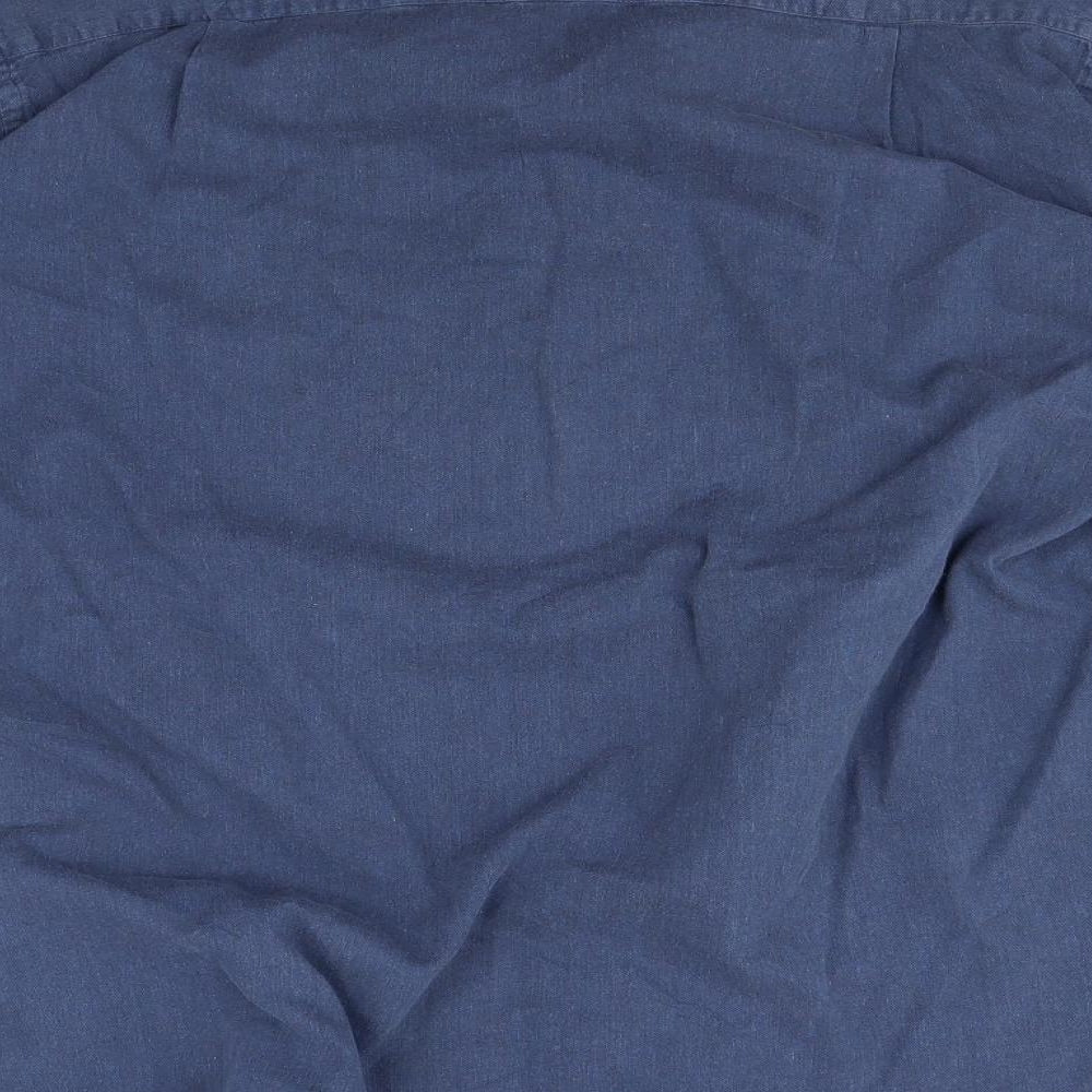 Aquascutum Mens Blue    Button-Up Size 15.5