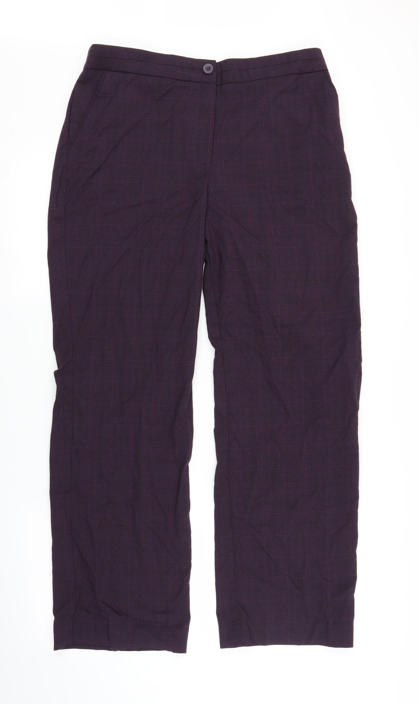 Maine Womens Purple Plaid  Trousers  Size 16 L28 in