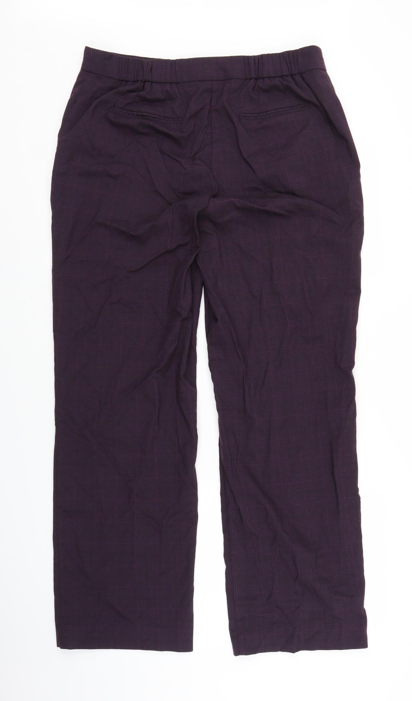 Maine Womens Purple Plaid  Trousers  Size 16 L28 in