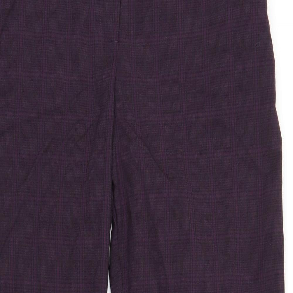Maine Womens Purple Plaid  Trousers  Size 16 L28 in