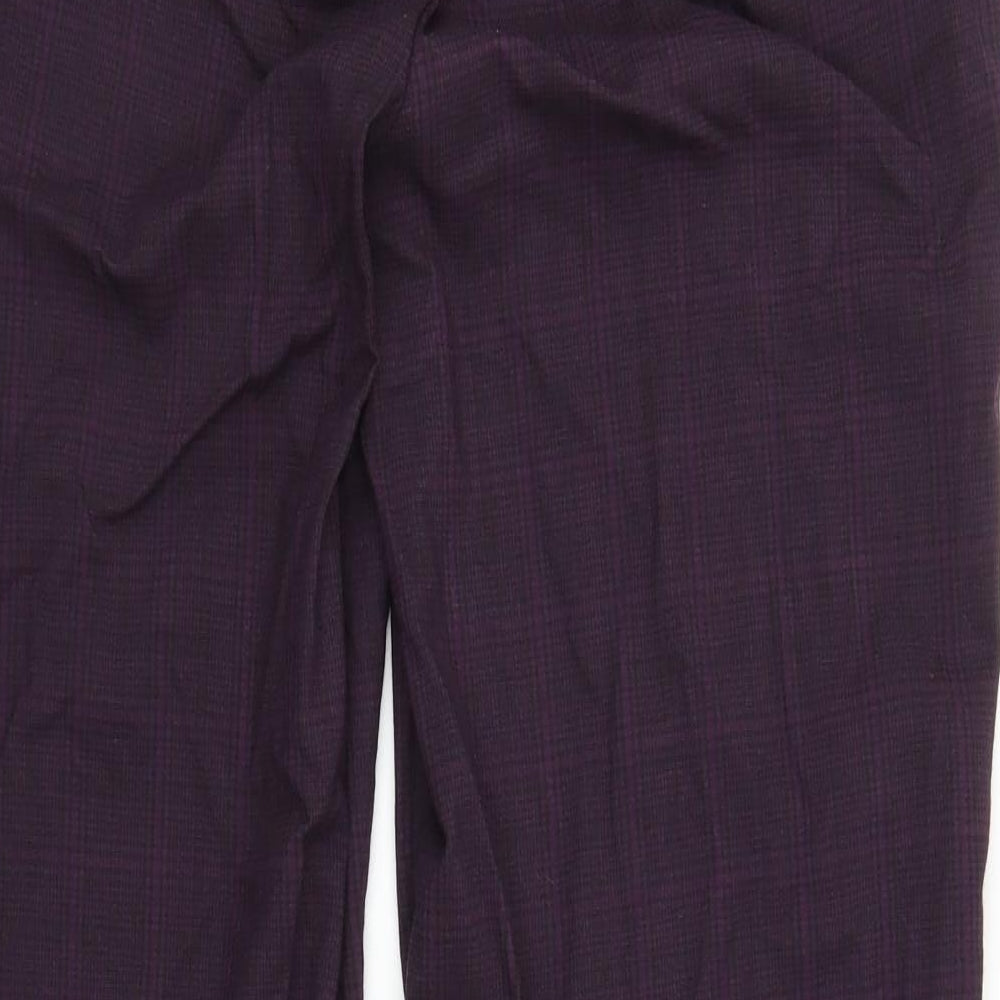 Maine Womens Purple Plaid  Trousers  Size 16 L28 in