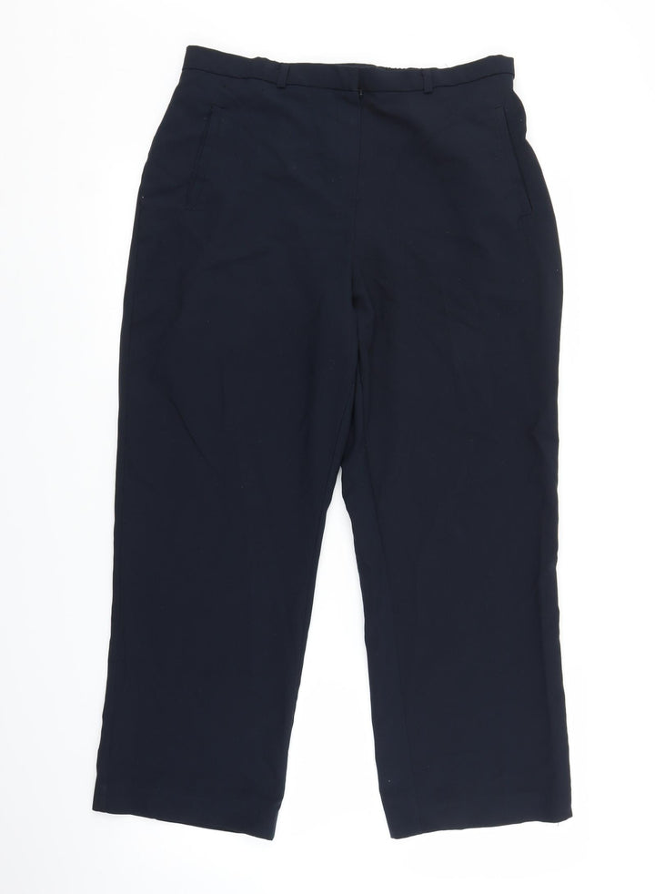 BHS Womens Blue Trousers Size 14 L25 in