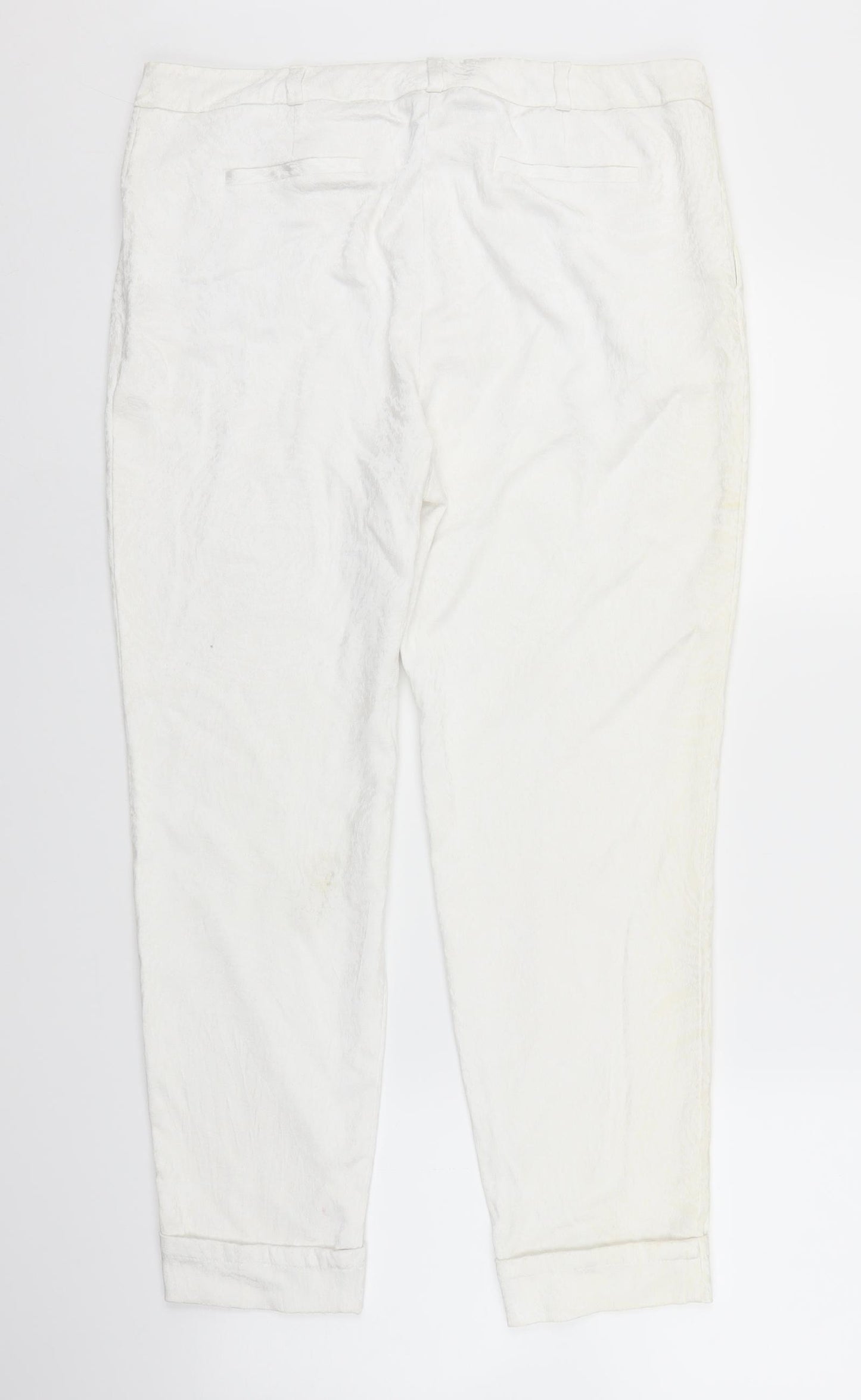 Autograph Womens White   Trousers  Size 14 L25 in