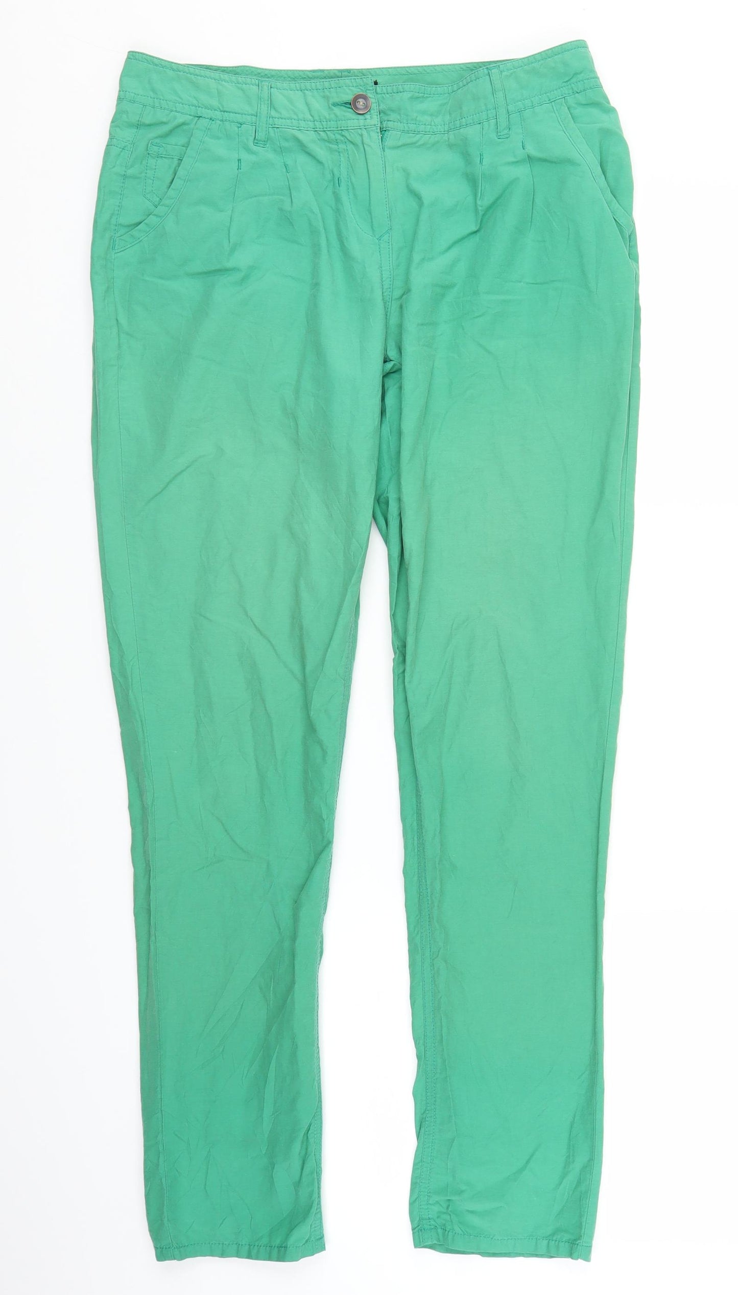 Dorothy Perkins Womens Green   Chino Trousers Size 10 L28 in