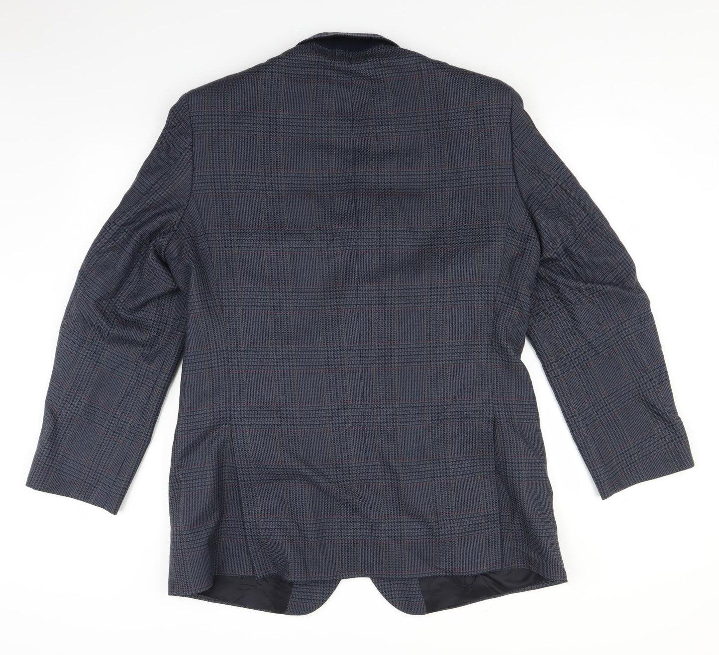 Marks and Spencer Mens Blue Plaid  Jacket Suit Jacket Size 42