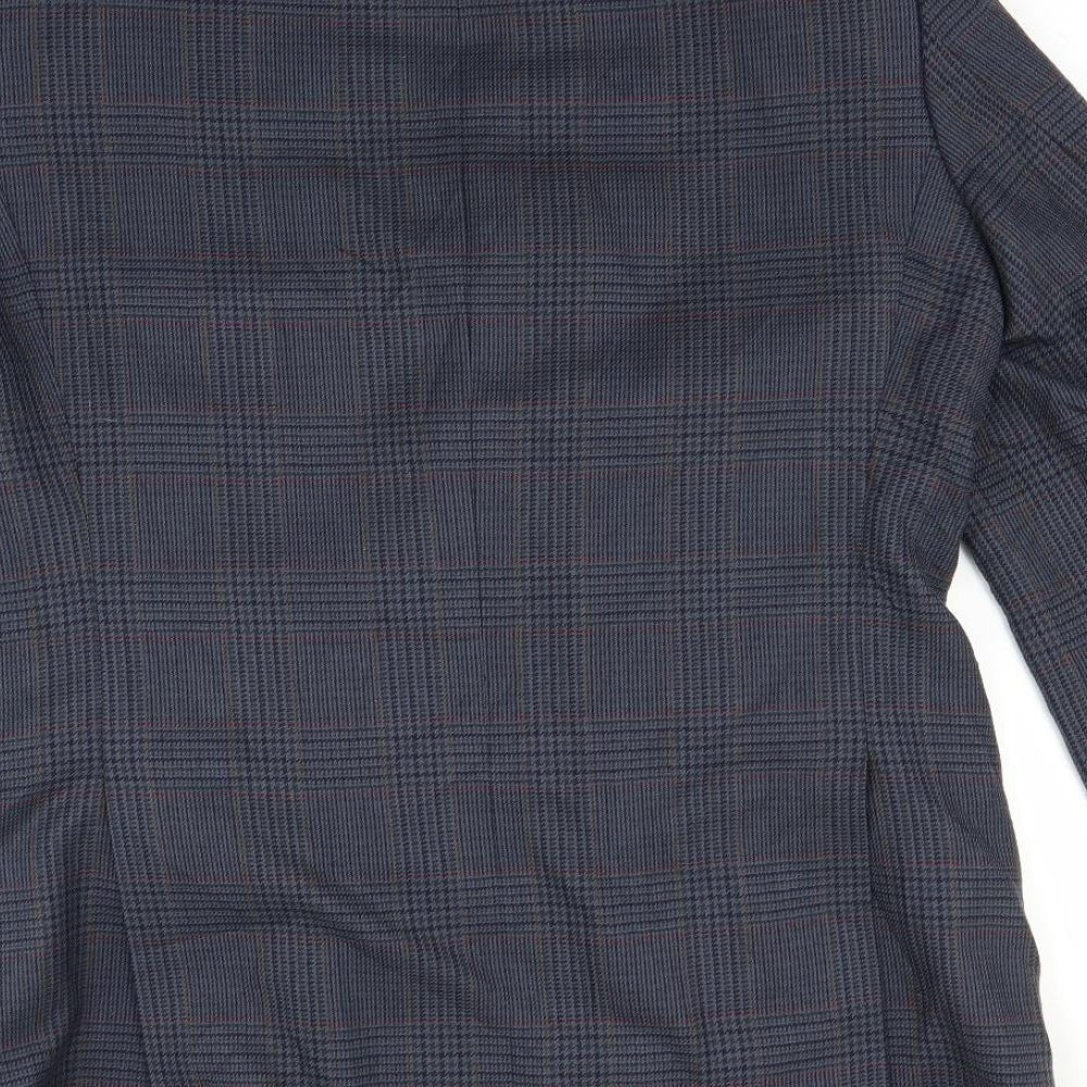 Marks and Spencer Mens Blue Plaid  Jacket Suit Jacket Size 42