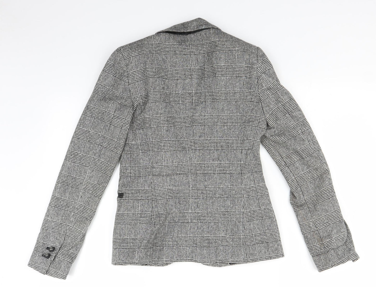 Zara Womens Grey Plaid  Jacket Suit Jacket Size XS
