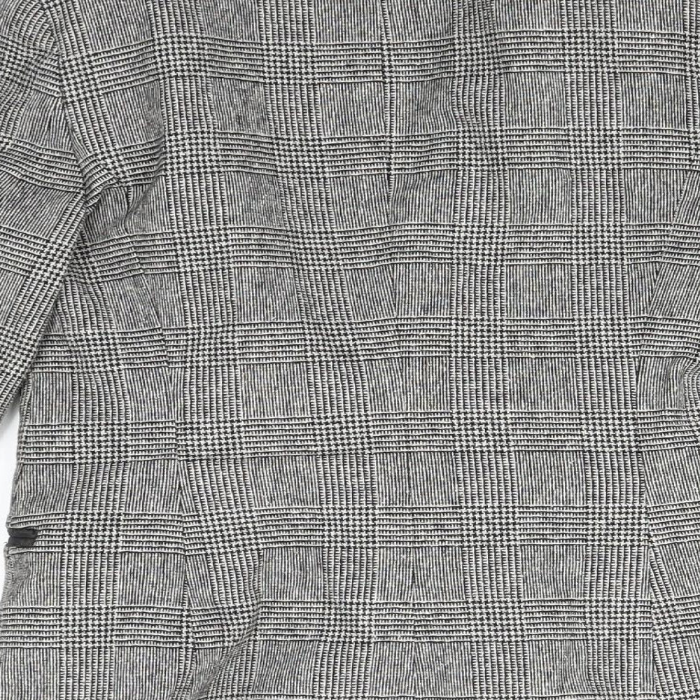 Zara Womens Grey Plaid  Jacket Suit Jacket Size XS