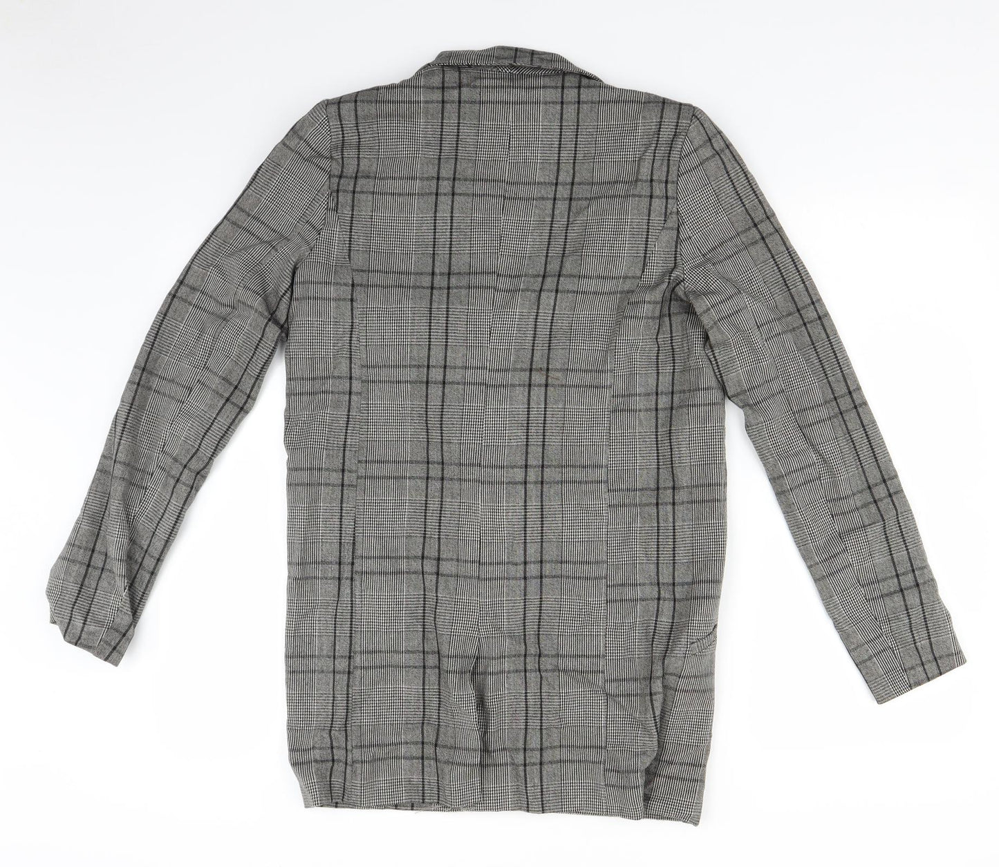 VILA Womens Grey Plaid  Jacket Suit Jacket Size XS