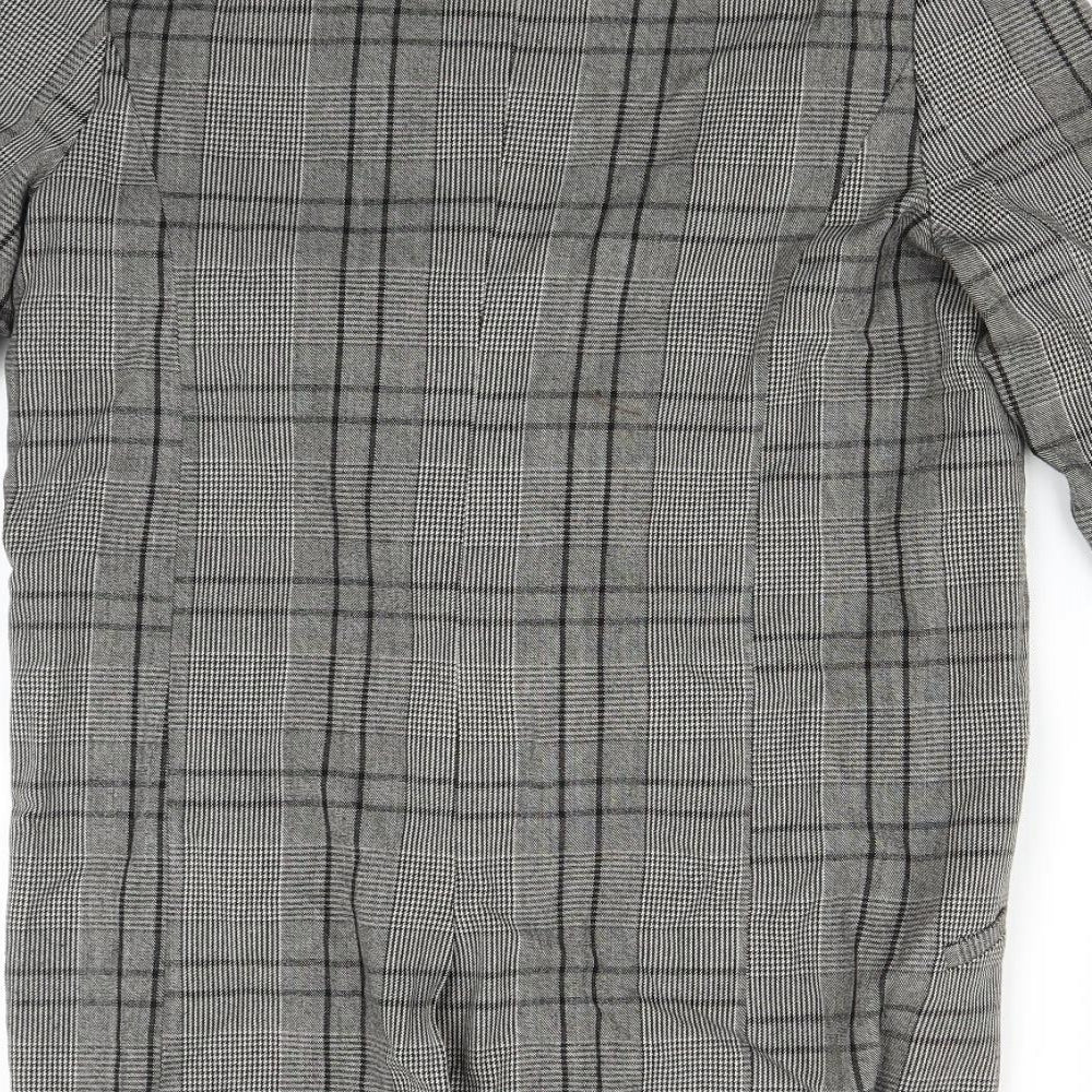 VILA Womens Grey Plaid  Jacket Suit Jacket Size XS