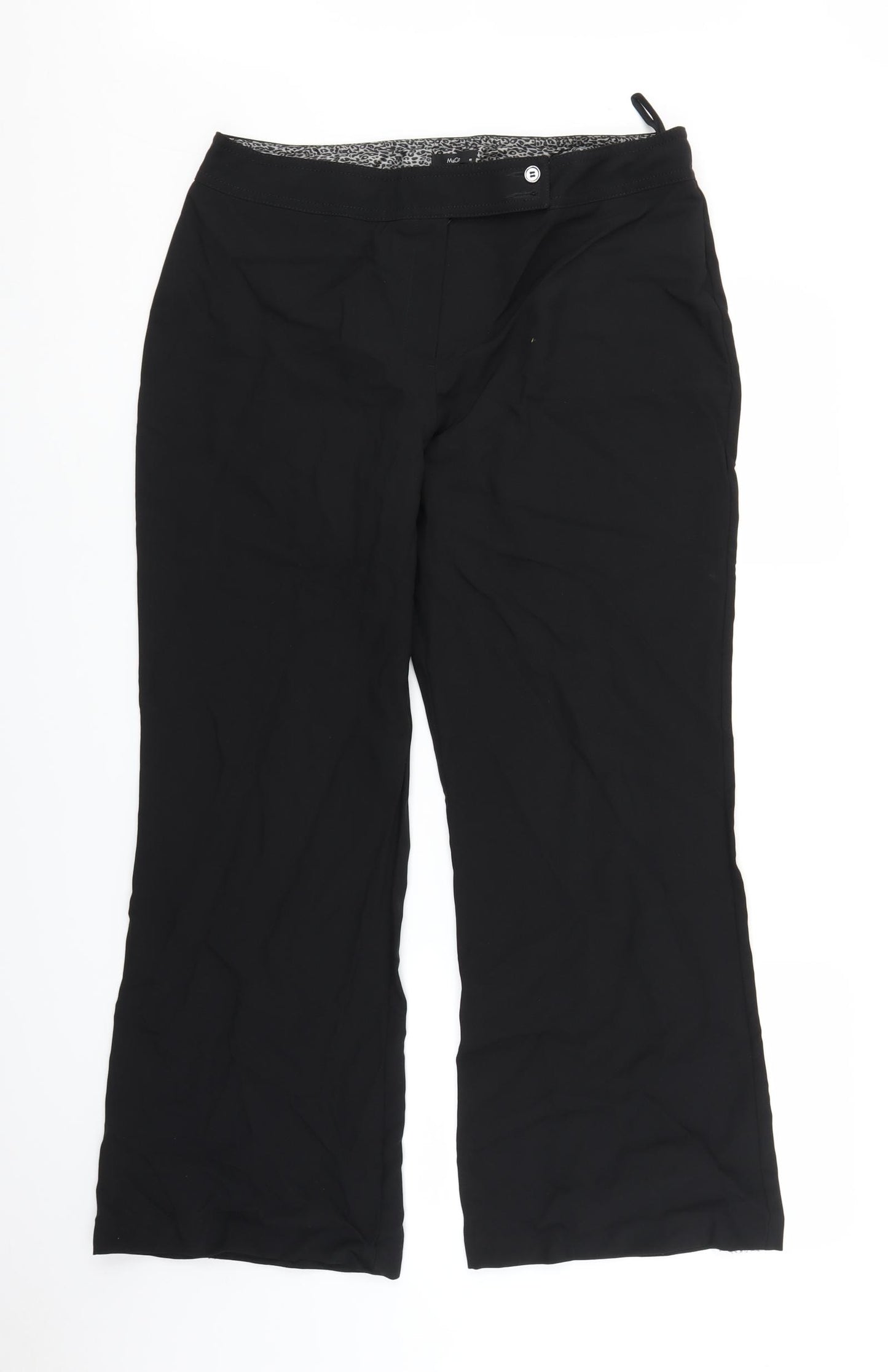 M&Co Womens Black   Trousers  Size 16 L28 in
