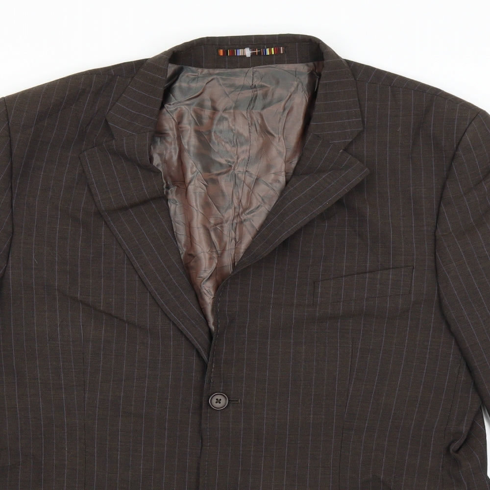 River Island Mens Brown Striped  Jacket Suit Jacket Size 44