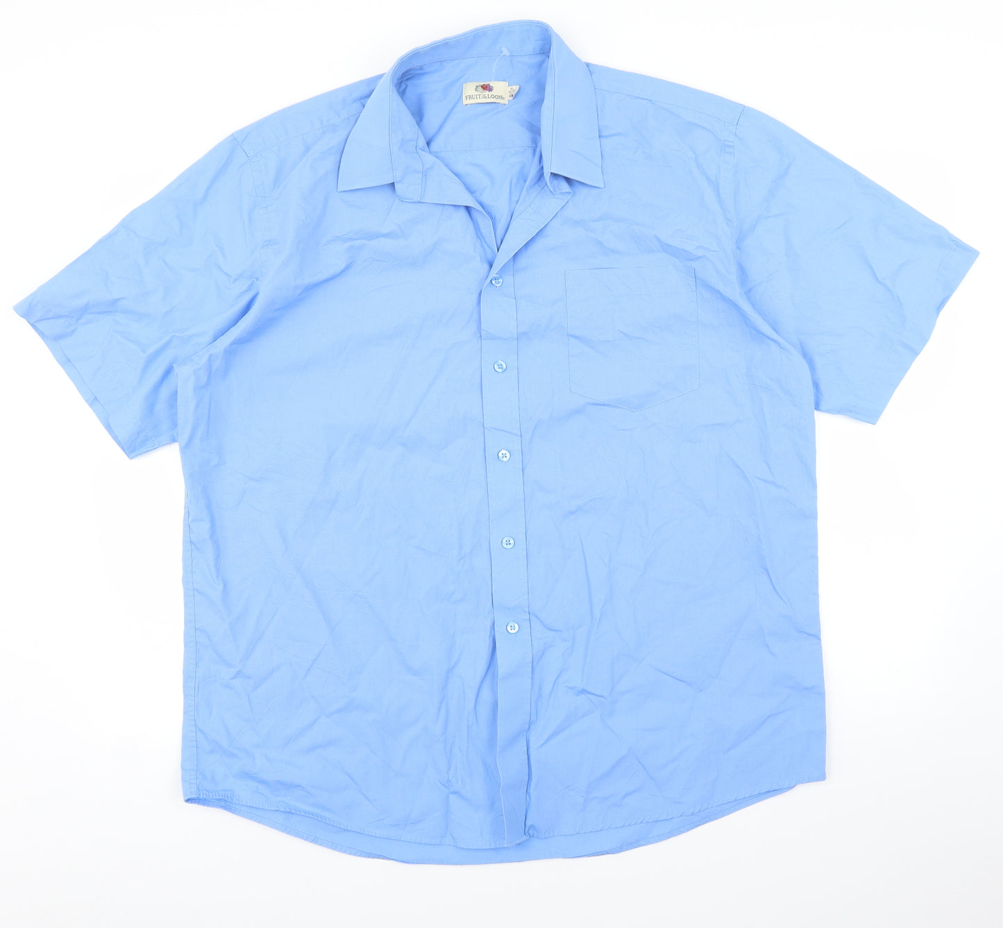 Fruit of the Loom Mens Blue    Button-Up Size XL
