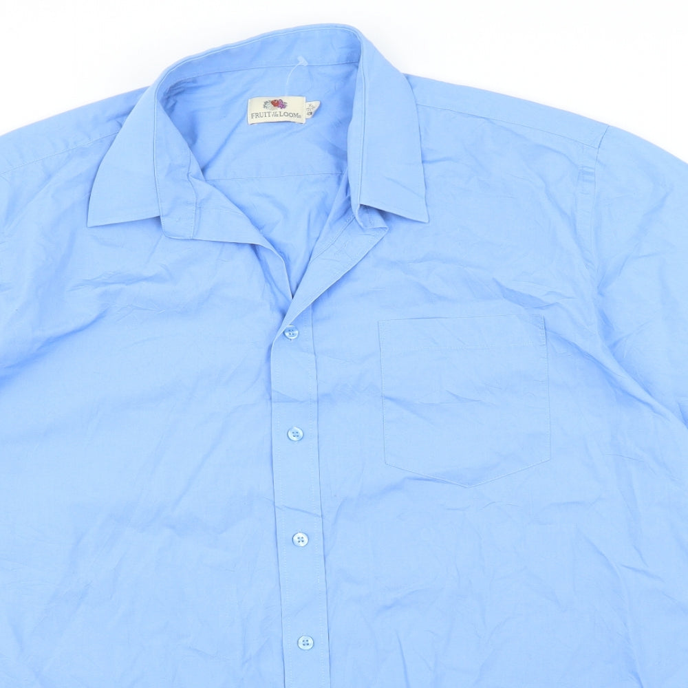 Fruit of the Loom Mens Blue    Button-Up Size XL
