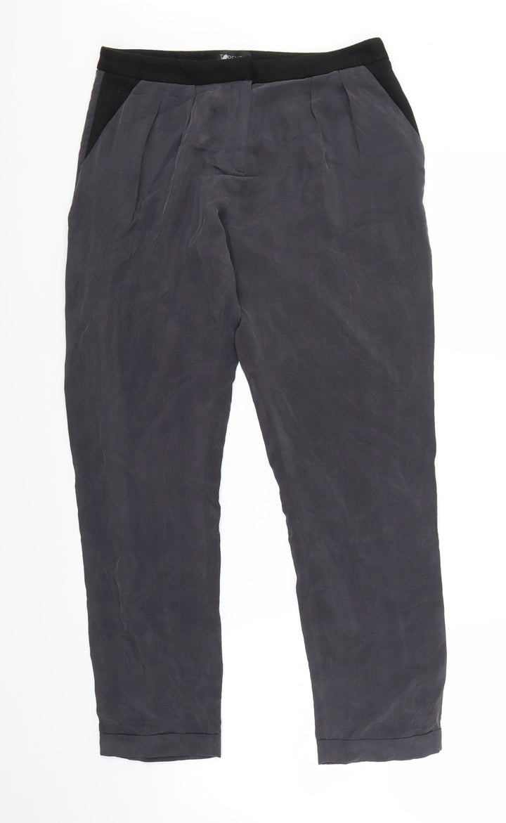 Topshop Womens Grey Trousers Size 12 L27 in