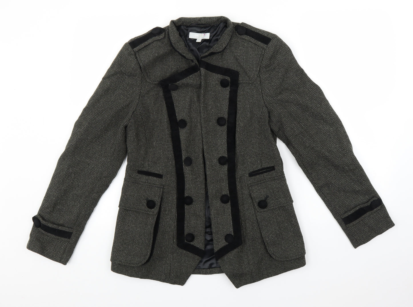 Per Una Womens Grey   Military Jacket Jacket Size 12