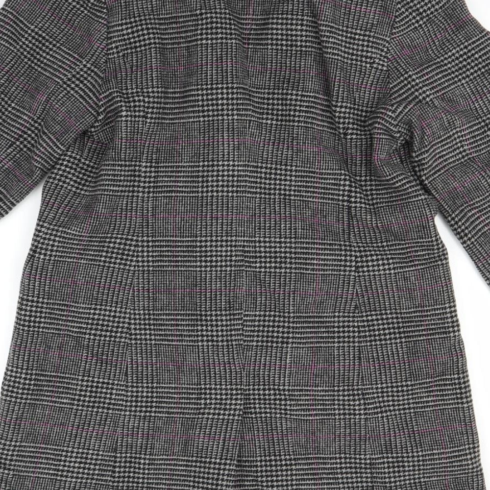 Marks and Spencer Womens Grey Houndstooth  Jacket Coat Size 14
