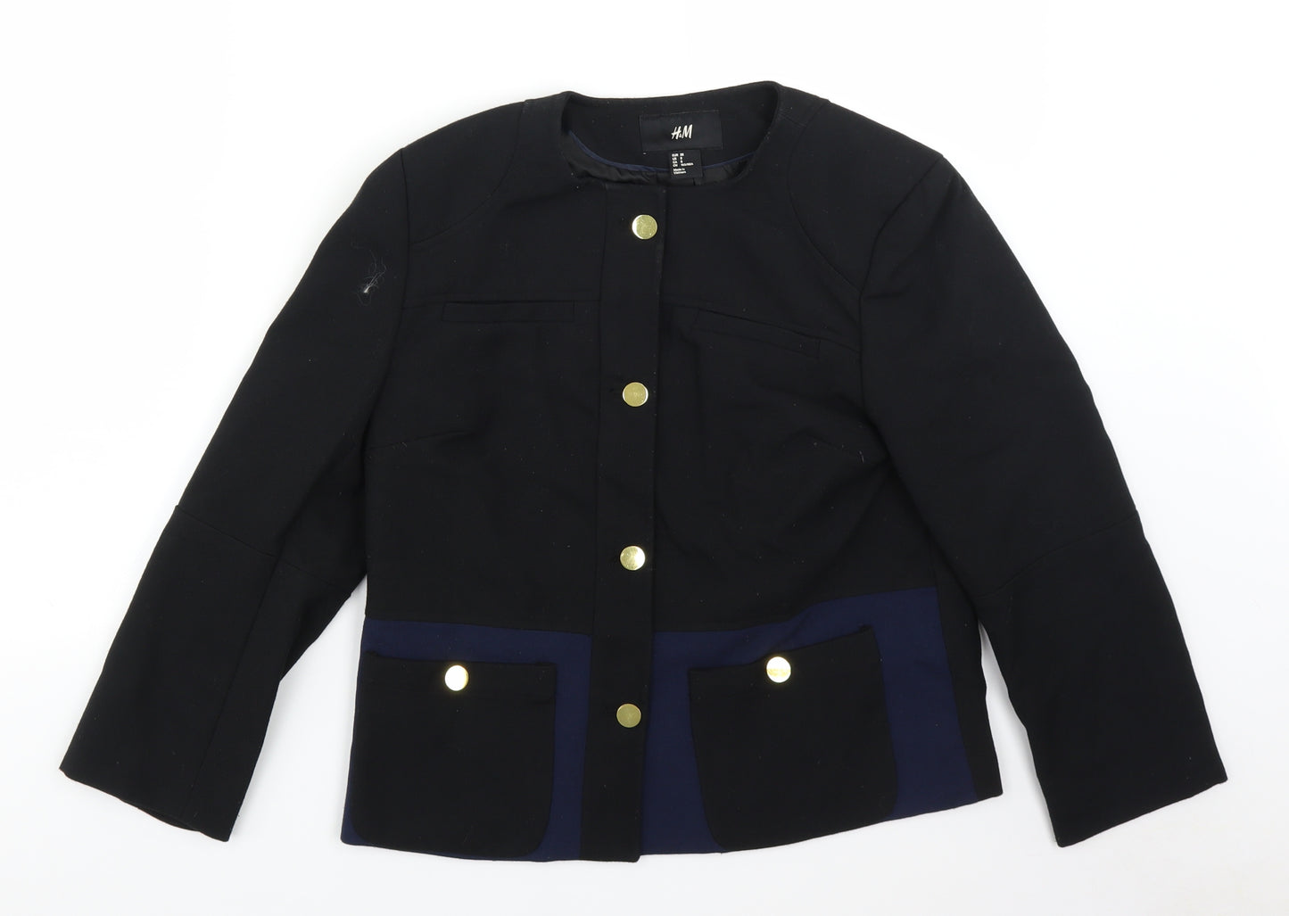 H&M Womens Black   Military Jacket Jacket Size 10