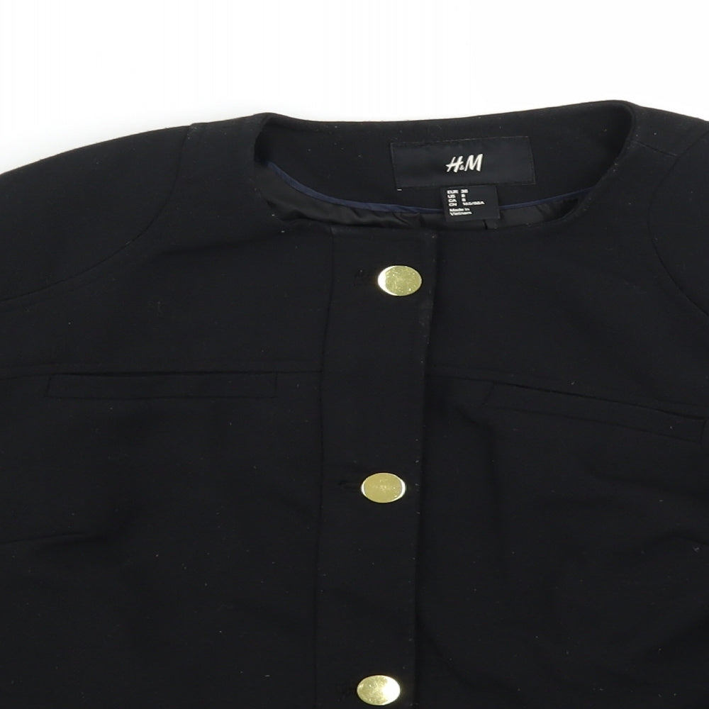 H&M Womens Black   Military Jacket Jacket Size 10