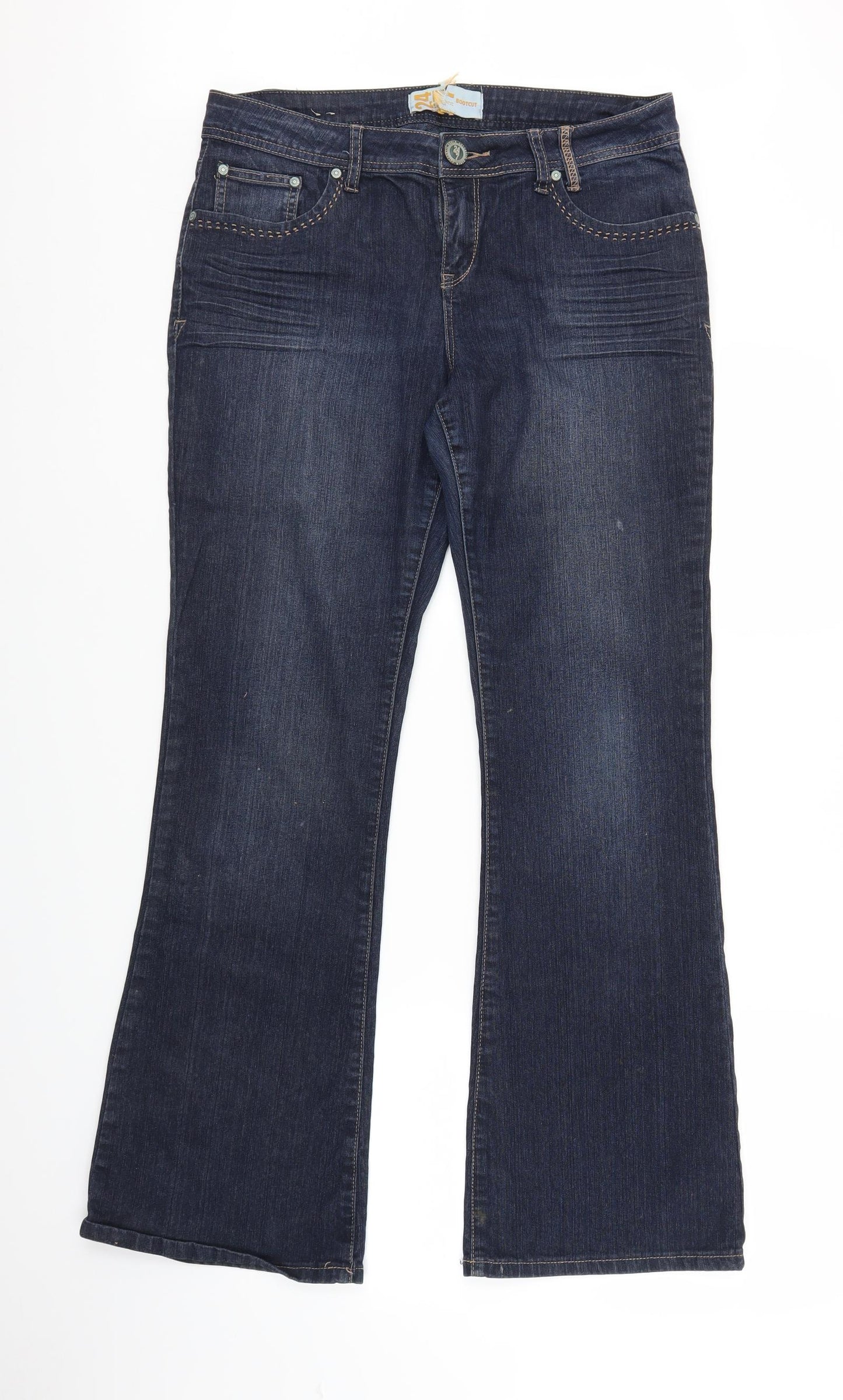 Denim 24/7 Womens Blue  Denim Bootcut Jeans Size 14 L30 in