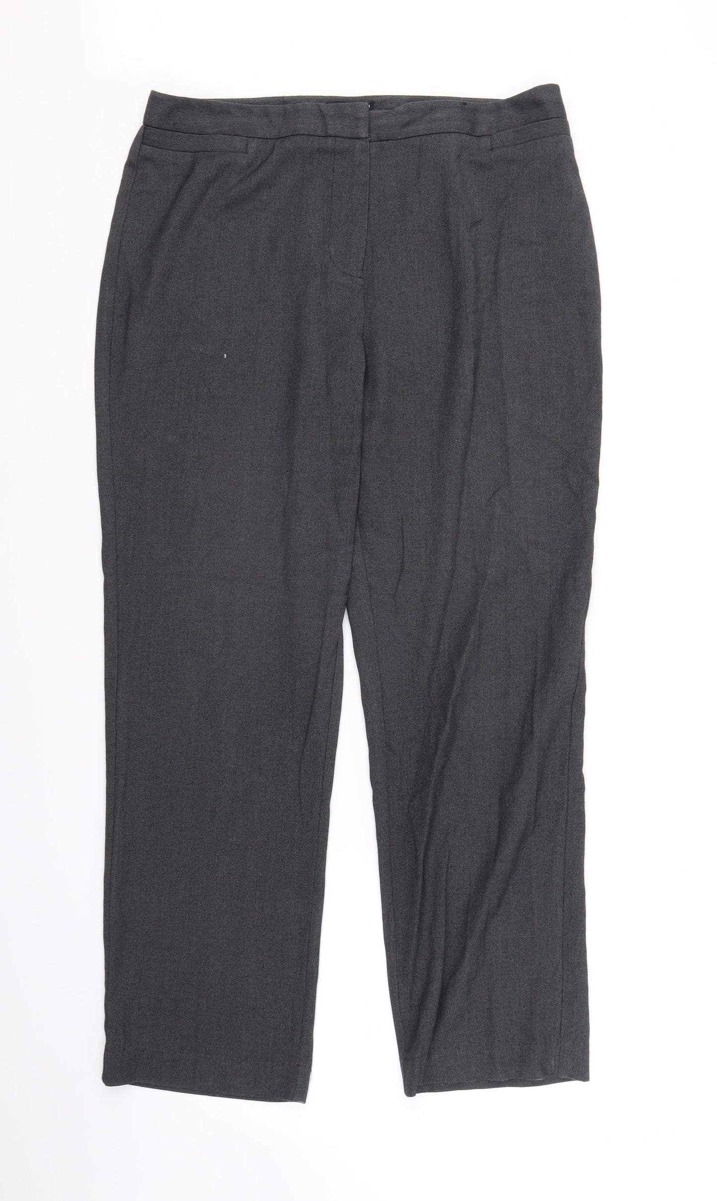 Papaya Womens Grey   Trousers  Size 14 L28 in