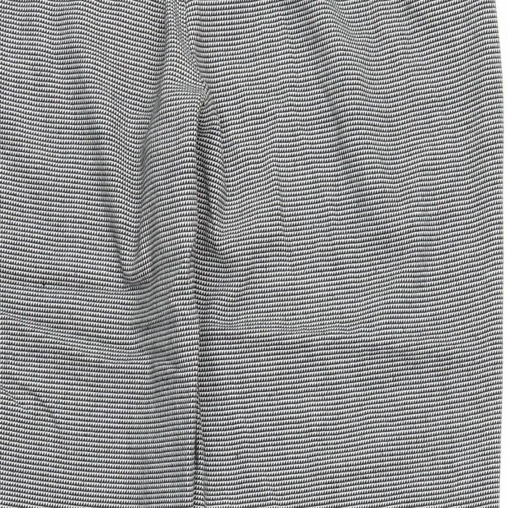 Marks and Spencer Womens Grey Geometric  Trousers  Size 14 L25 in