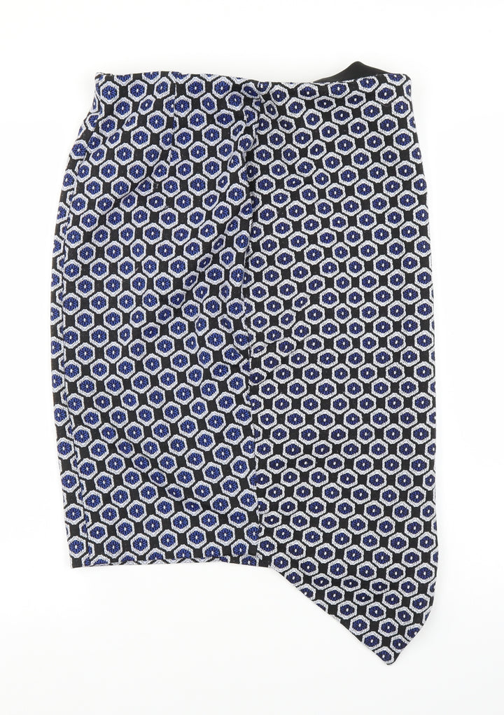 Marks and Spencer Womens Black Geometric Straight & Pencil Skirt Size 12