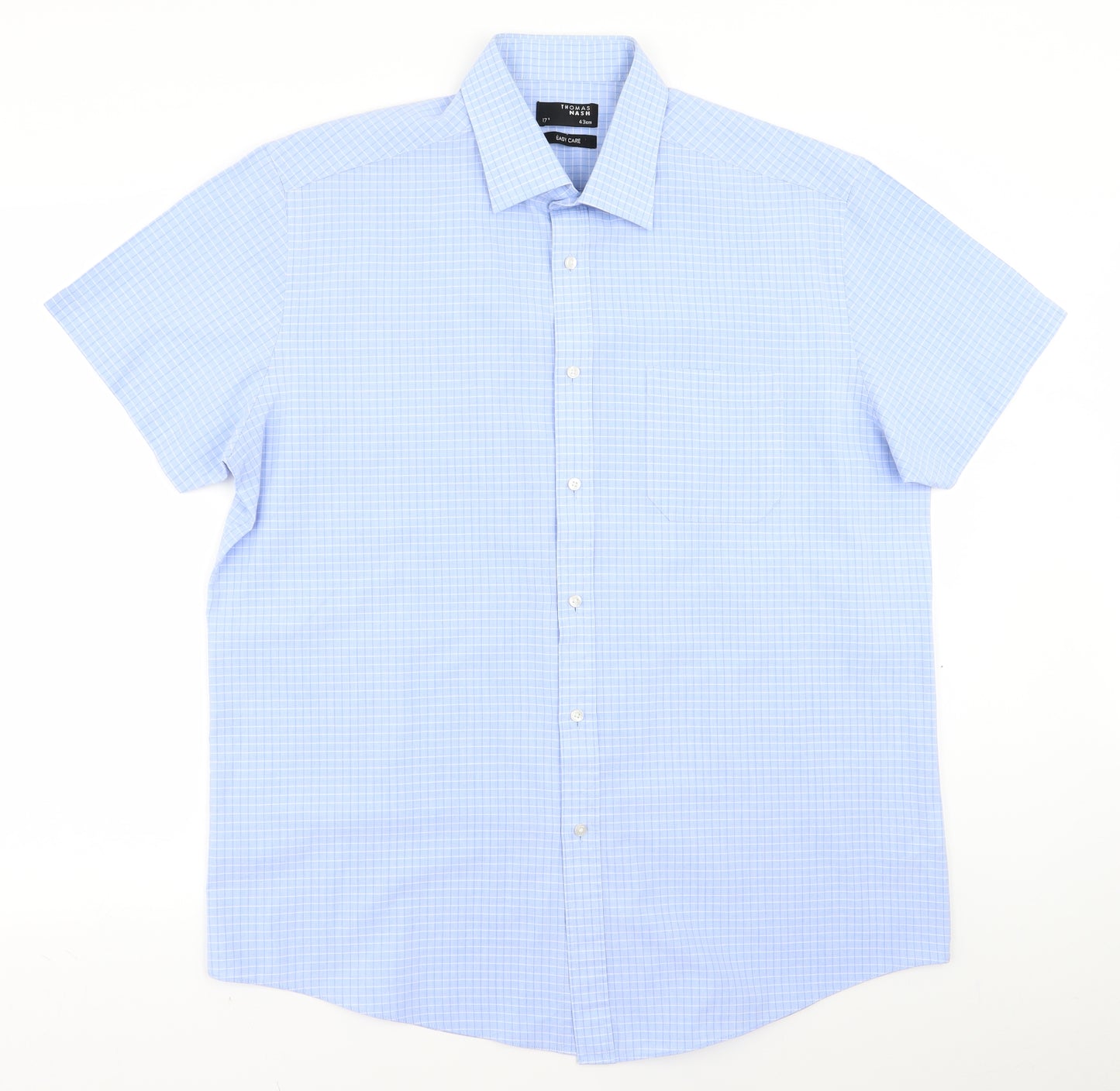 Thomas Nash Mens Blue    Button-Up Size 17