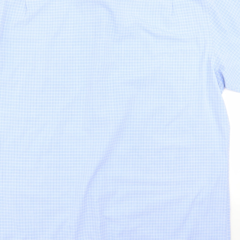 Thomas Nash Mens Blue    Button-Up Size 17