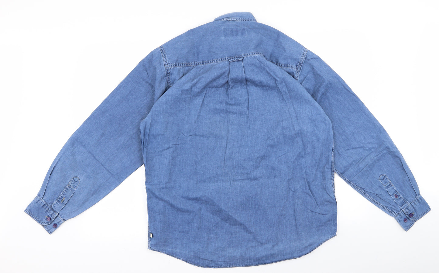 Lambretta Mens Blue  Denim  Button-Up Size L