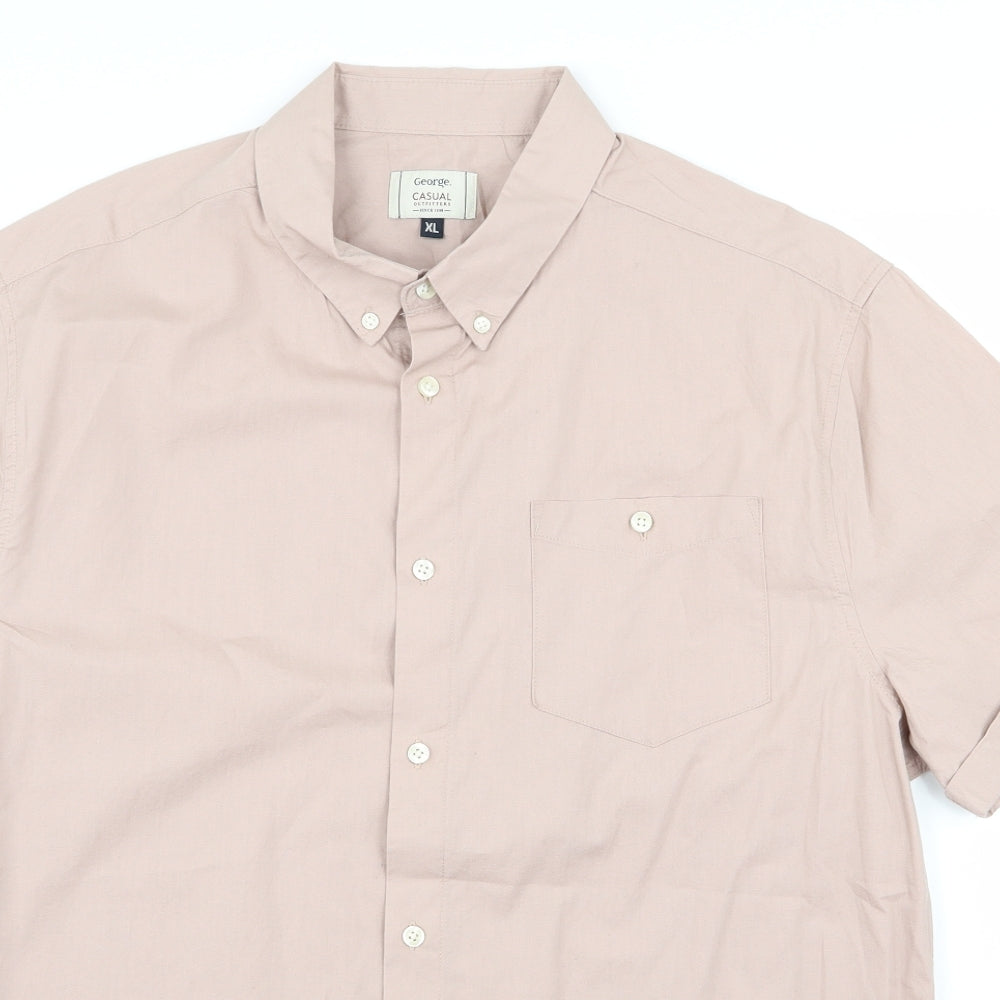 George Mens Pink    Button-Up Size XL