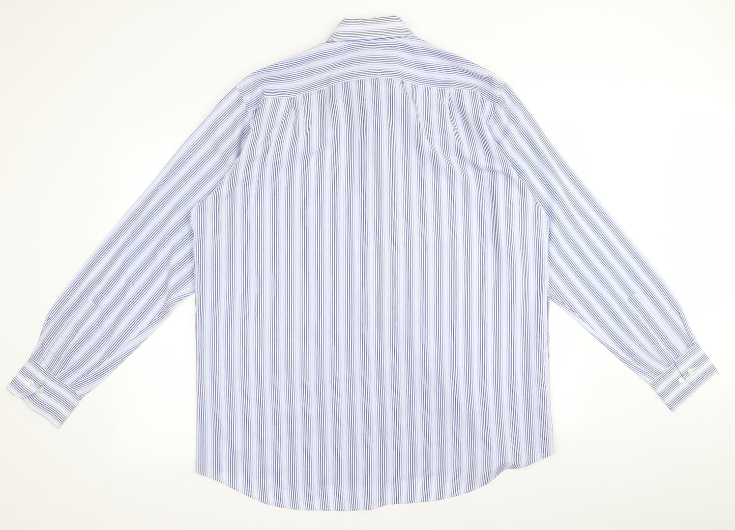 M&S Mens Blue    Button-Up Size 17