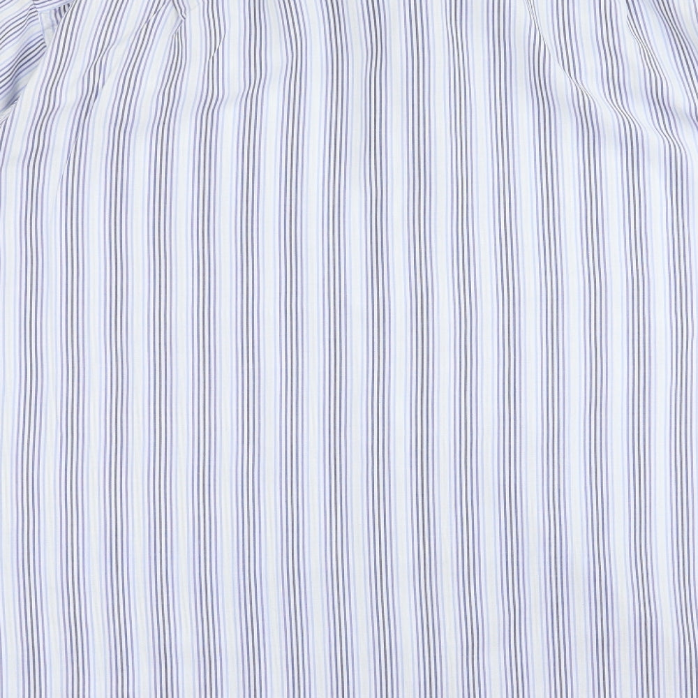 M&S Mens Blue    Button-Up Size 17
