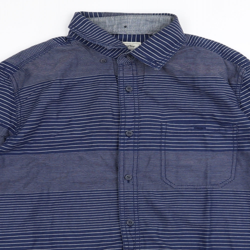 Jasper Conran Mens Blue Striped   Button-Up Size M